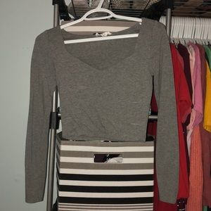 Gray crop top